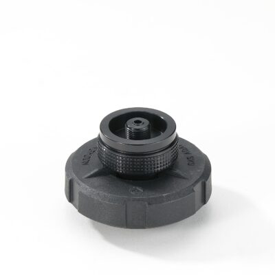 BKZ07 Camp Valve Cartridge Adapter for Easy-Click Bayonet Lock to EN417 Valve 7/16 Inch Screw Thread Connection Black
