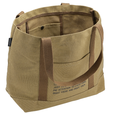 B-189 Canvas Open Top Camping Tote Bag