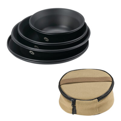 BKS395-2S 8pcs Camping Mess Kit Black