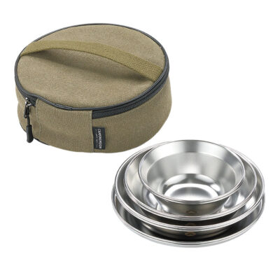 S395-2S 2pcs Stainless Steel Camping Plates